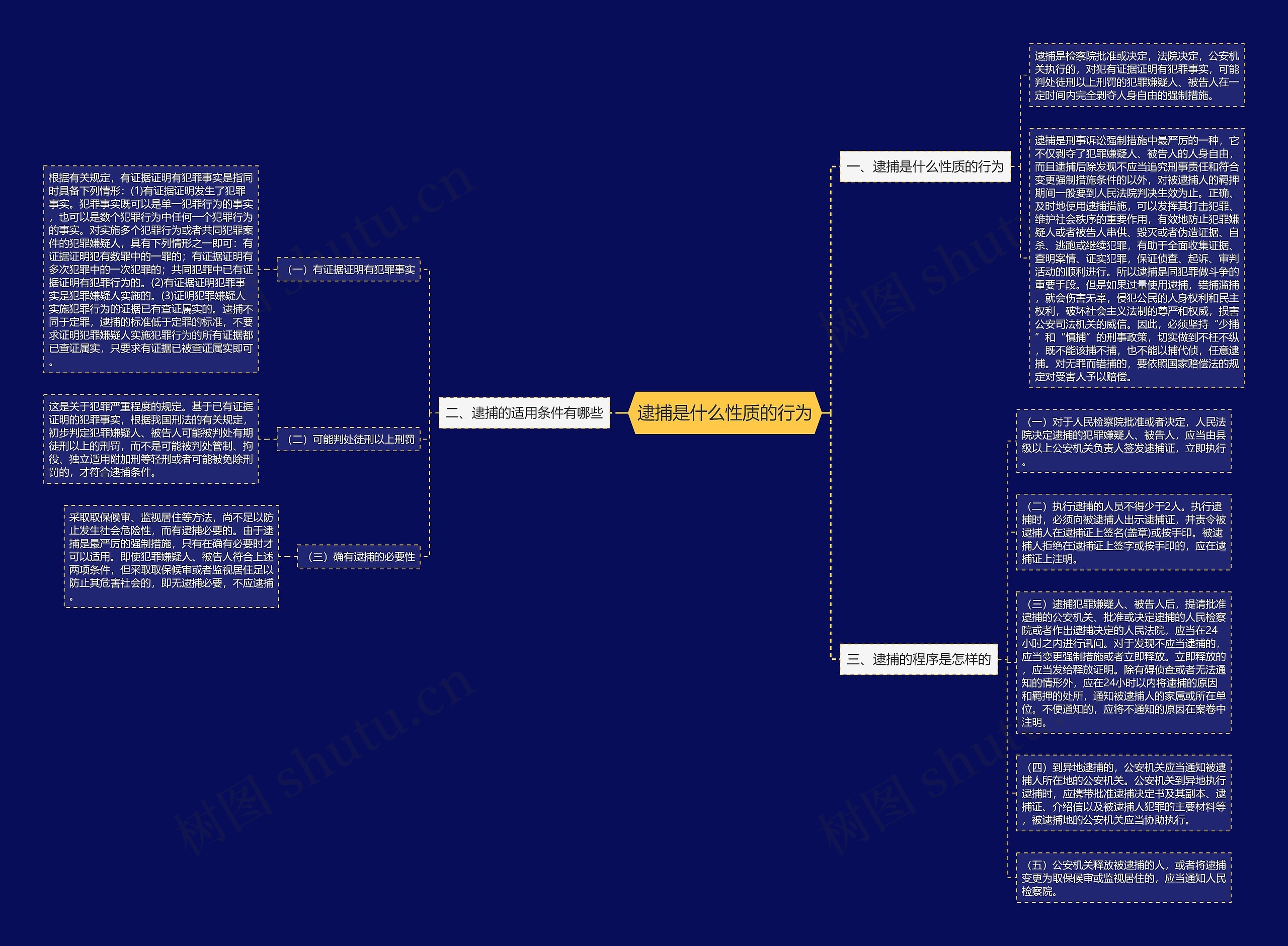 逮捕是什么性质的行为思维导图