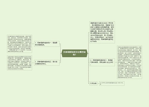 民事调解制度存在哪些缺陷?