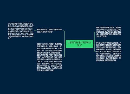 检察院怎样进行刑事审判监督