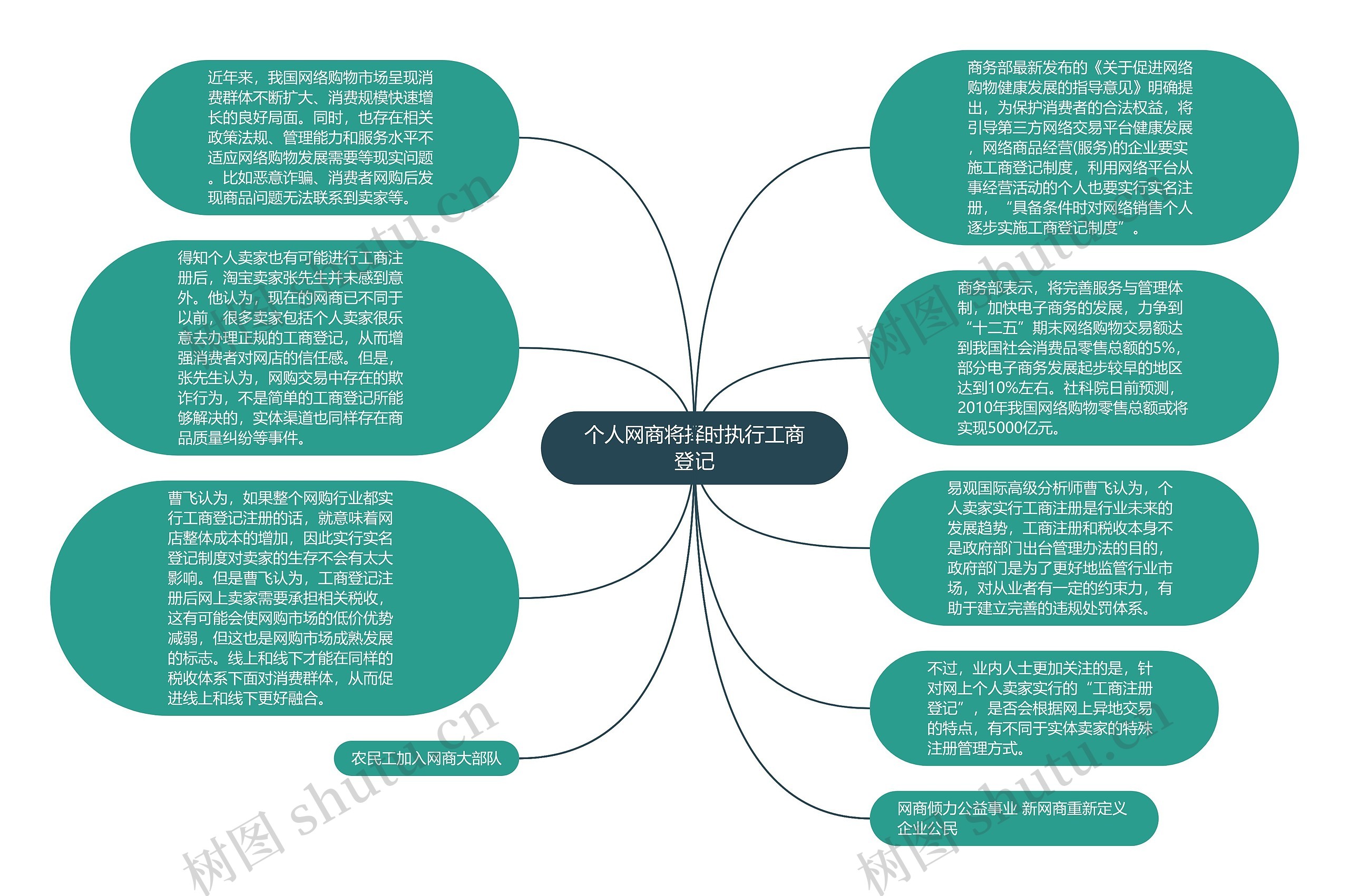 个人网商将择时执行工商登记思维导图