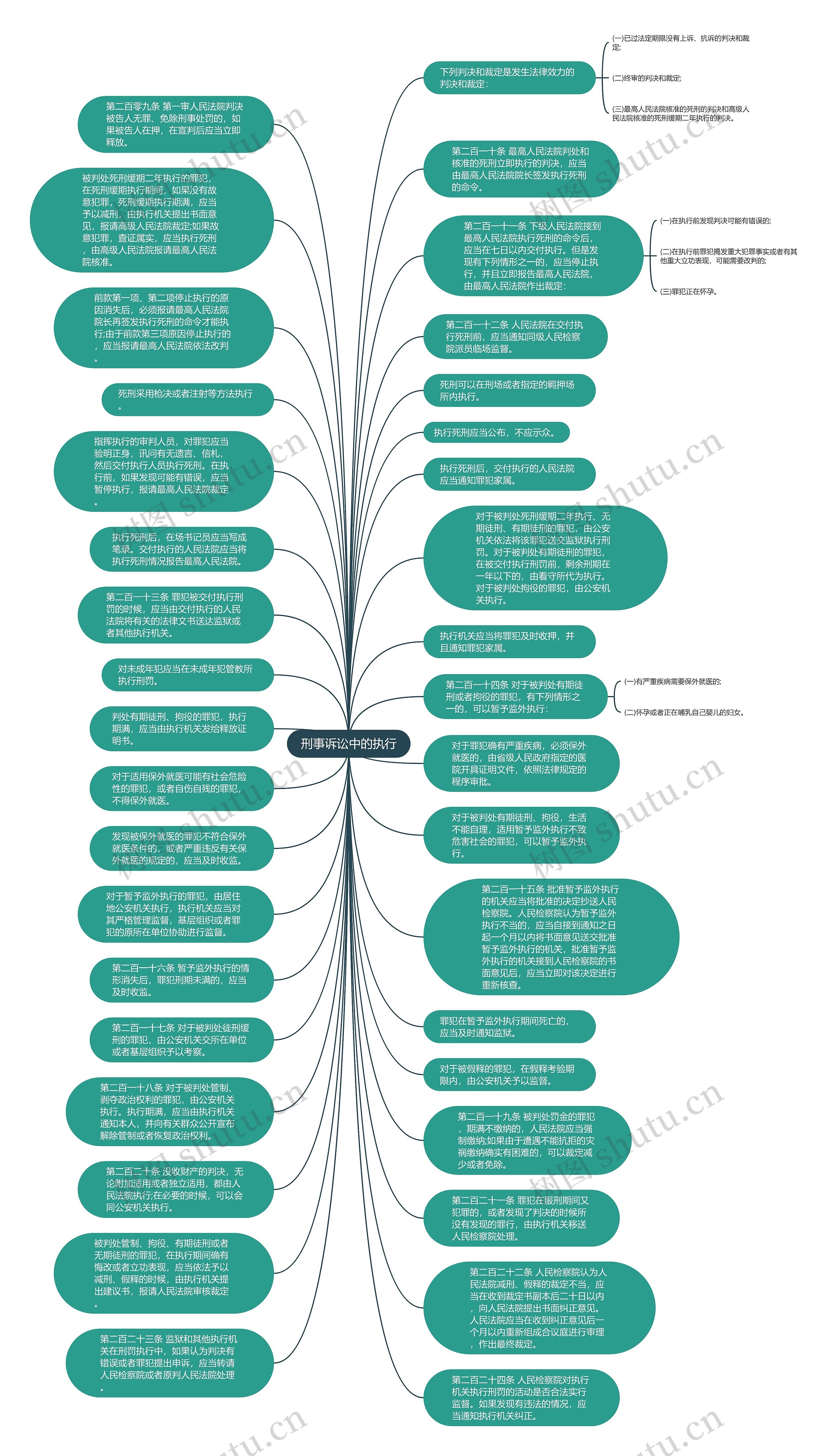 刑事诉讼中的执行思维导图高清图 刑事诉讼中的执行思维导图