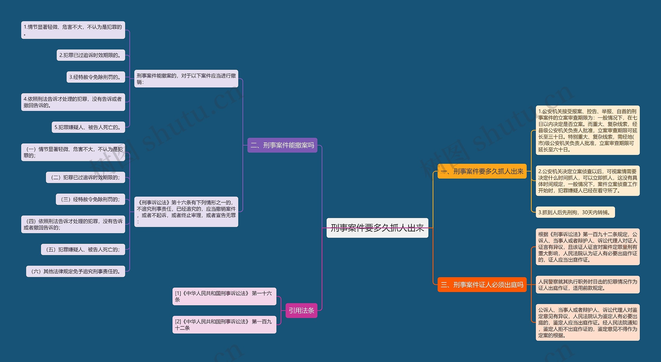 刑事案件要多久抓人出来思维导图