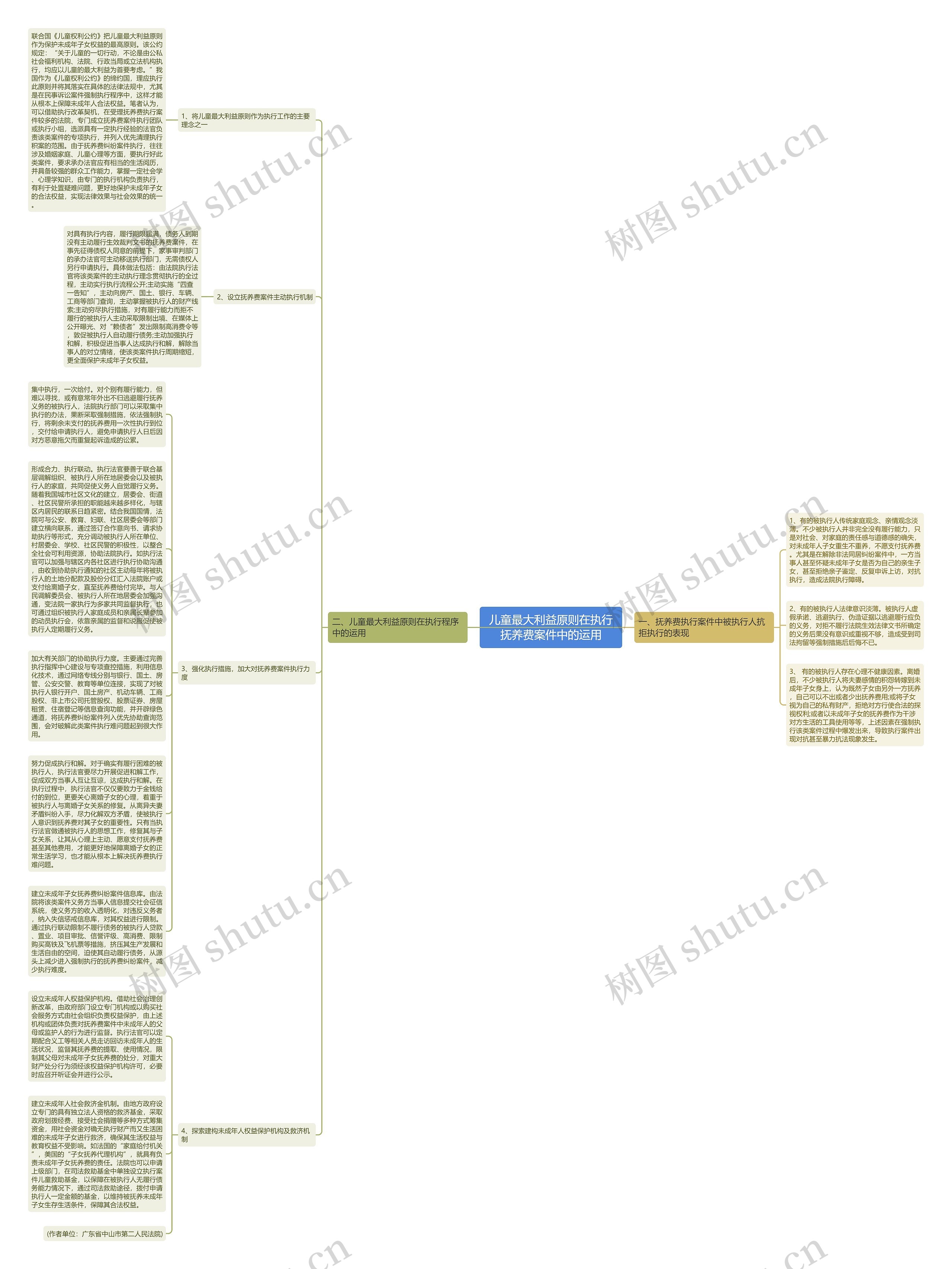 儿童最大利益原则在执行抚养费案件中的运用思维导图