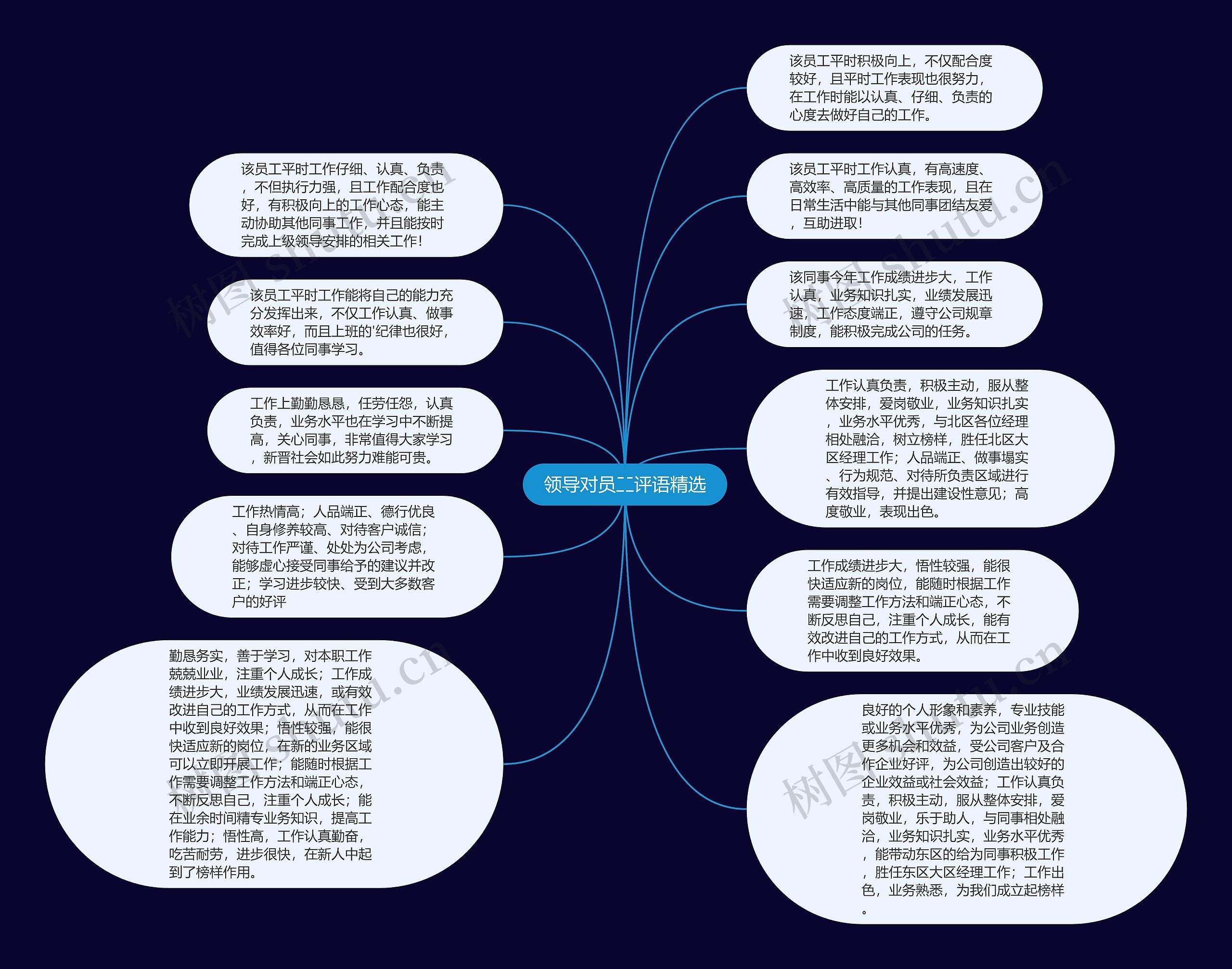 领导对员工评语精选思维导图