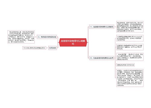 故意毁坏财物罪可以调解吗