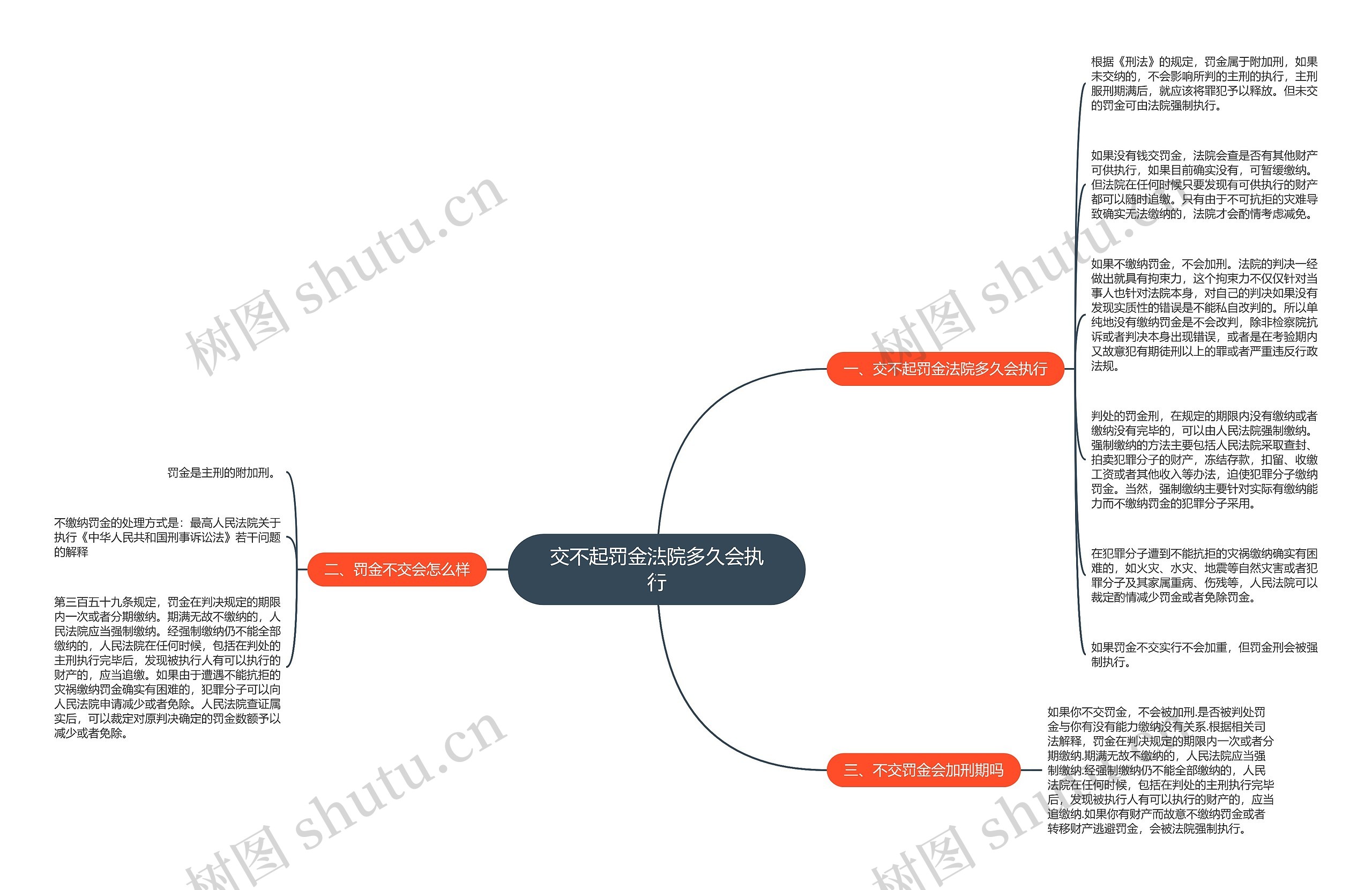 交不起罚金法院多久会执行思维导图