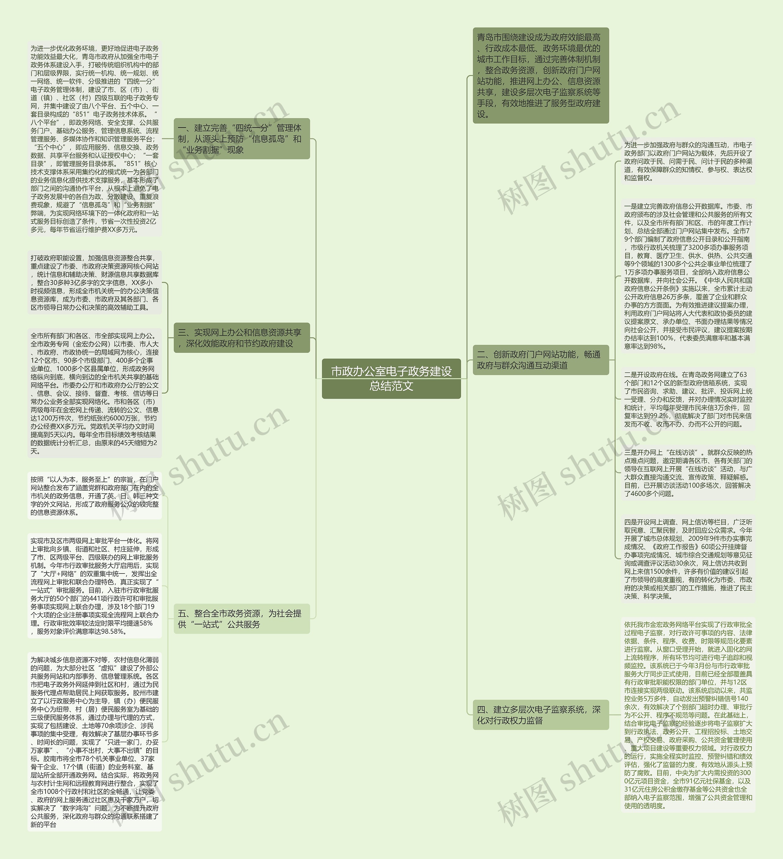 市政办公室电子政务建设总结范文思维导图