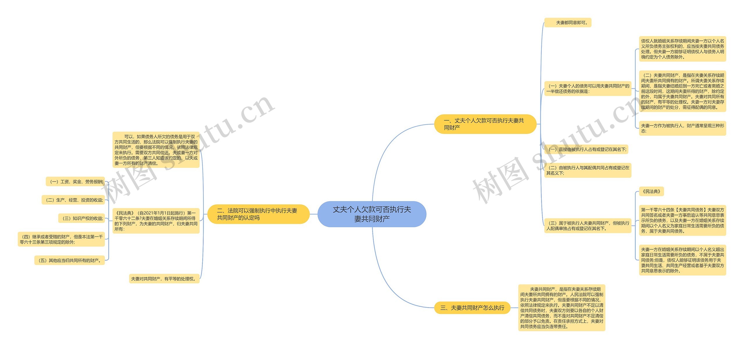 丈夫个人欠款可否执行夫妻共同财产思维导图