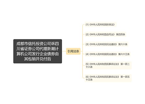 成都市信托投资公司诉四川省证券公司代理新潮计算机公司发行企业债券由其包销并兑付后