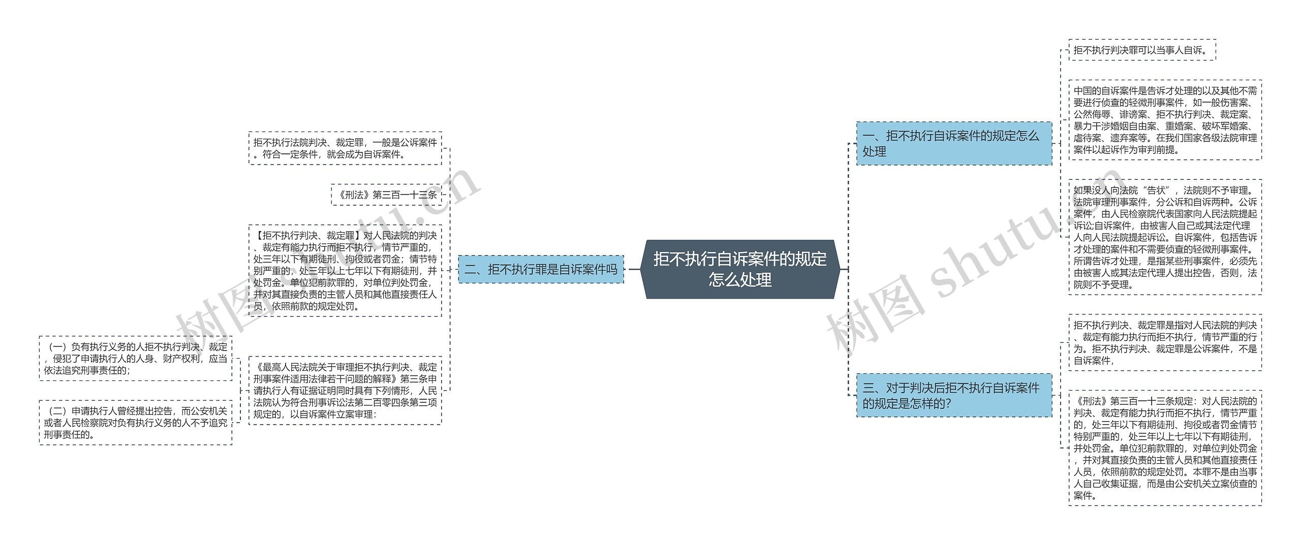 拒不执行自诉案件的规定怎么处理思维导图