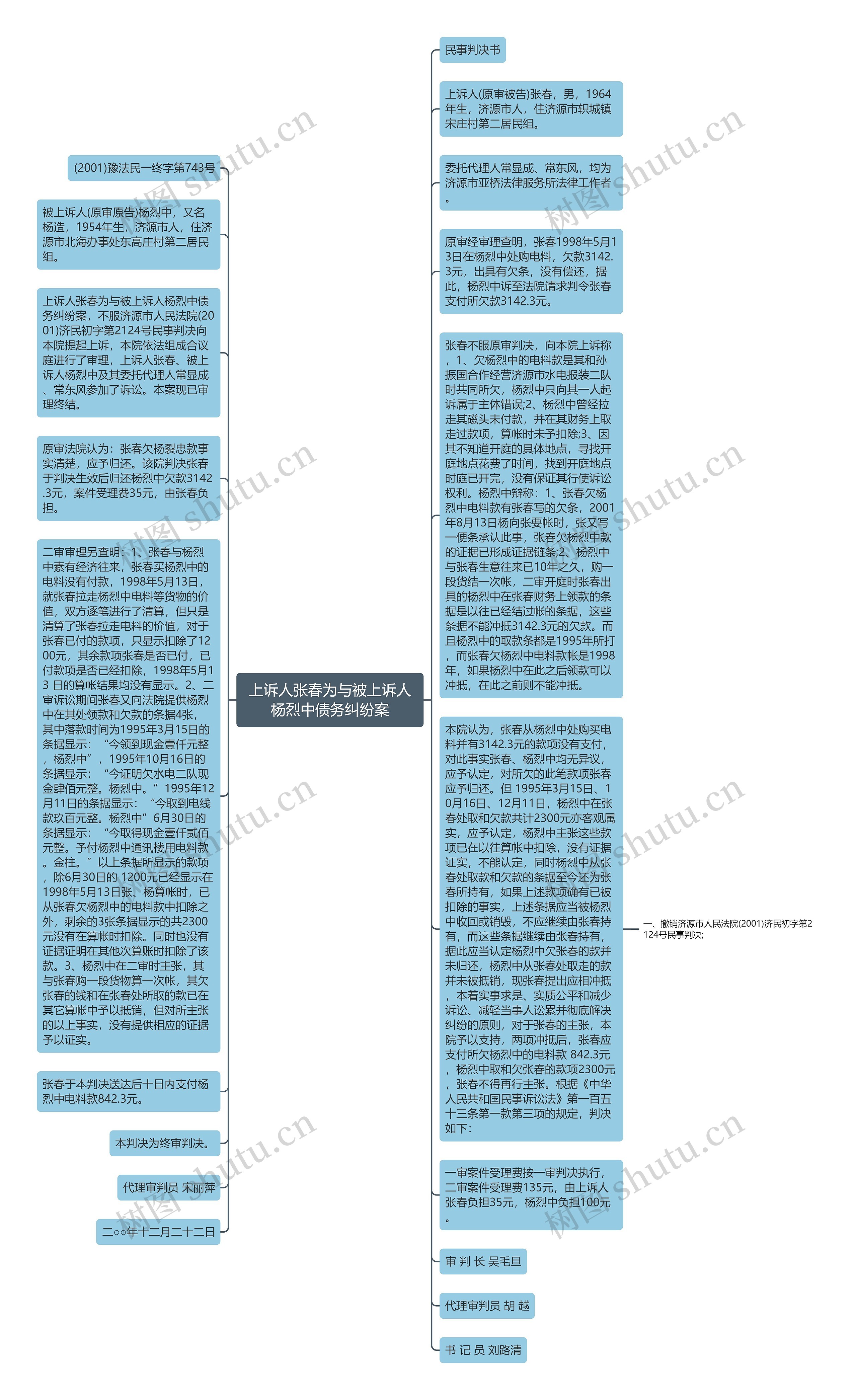 上诉人张春为与被上诉人杨烈中债务纠纷案思维导图