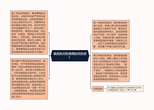 悬赏执行的费用如何负担？