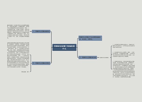 民事诉讼证据三性指的是什么