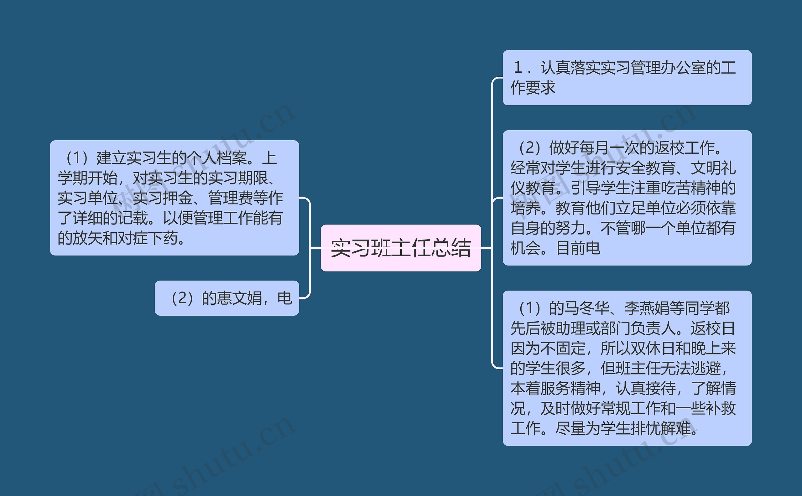 实习班主任总结思维导图