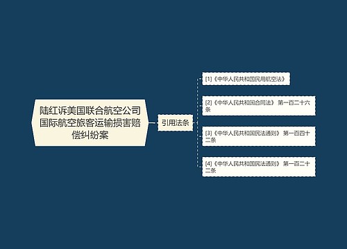 陆红诉美国联合航空公司国际航空旅客运输损害赔偿纠纷案