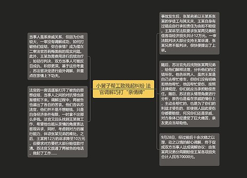 小舅子帮工致残起纠纷 法官调解巧打“亲情牌”