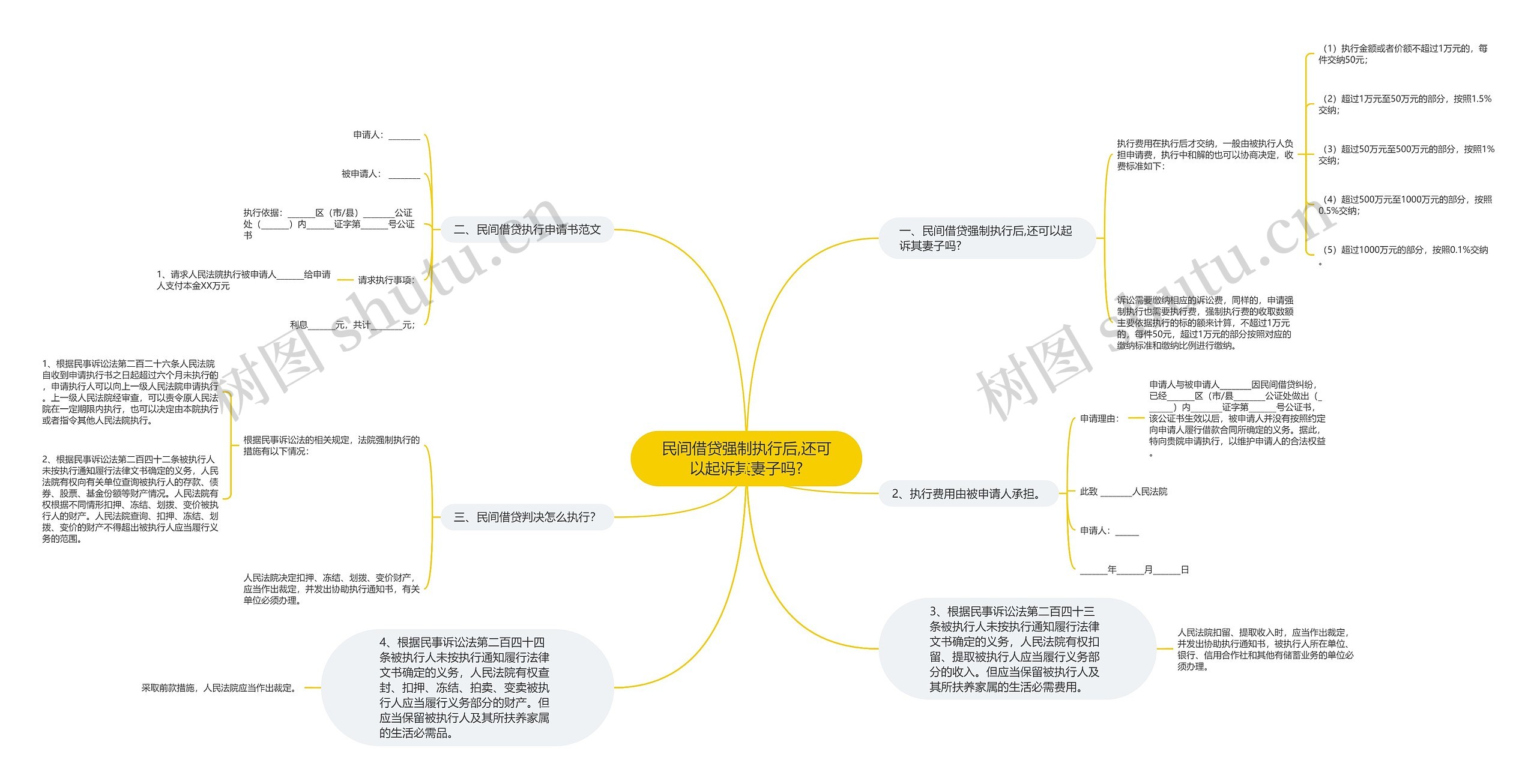 民间借贷强制执行后,还可以起诉其妻子吗?思维导图