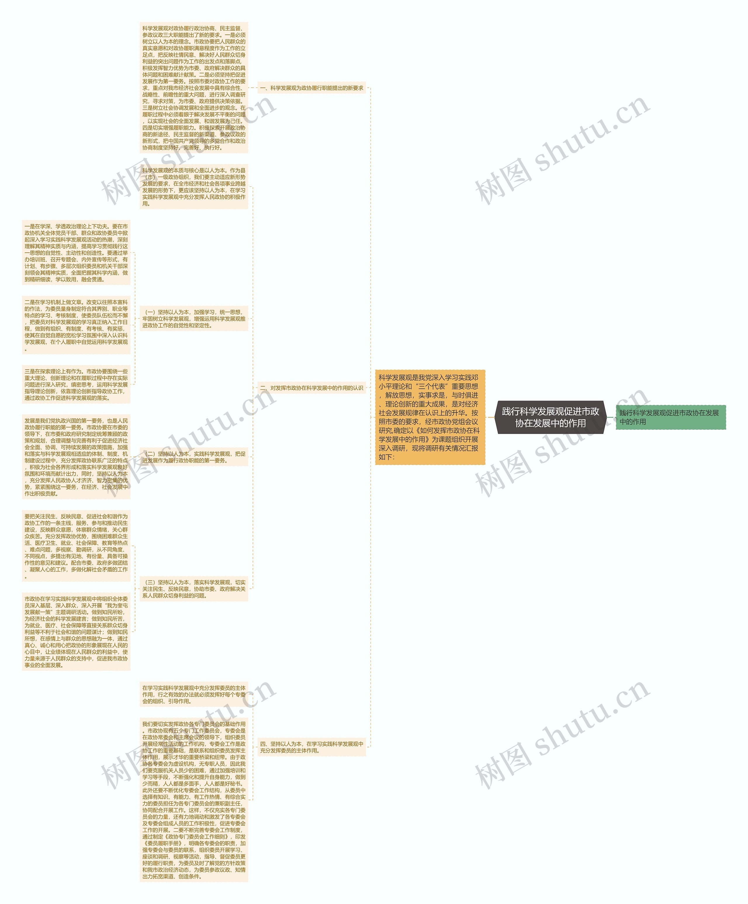 践行科学发展观促进市政协在发展中的作用思维导图