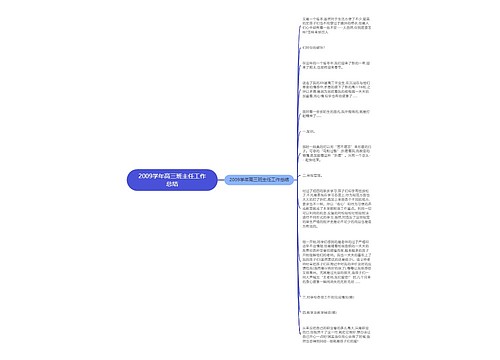 2009学年高三班主任工作总结