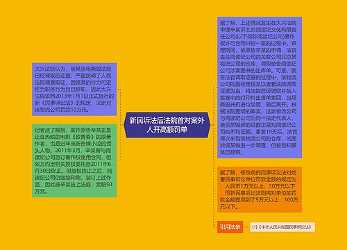 新民诉法后法院首对案外人开高额罚单 新民诉法后法院首对案外人开高额罚单