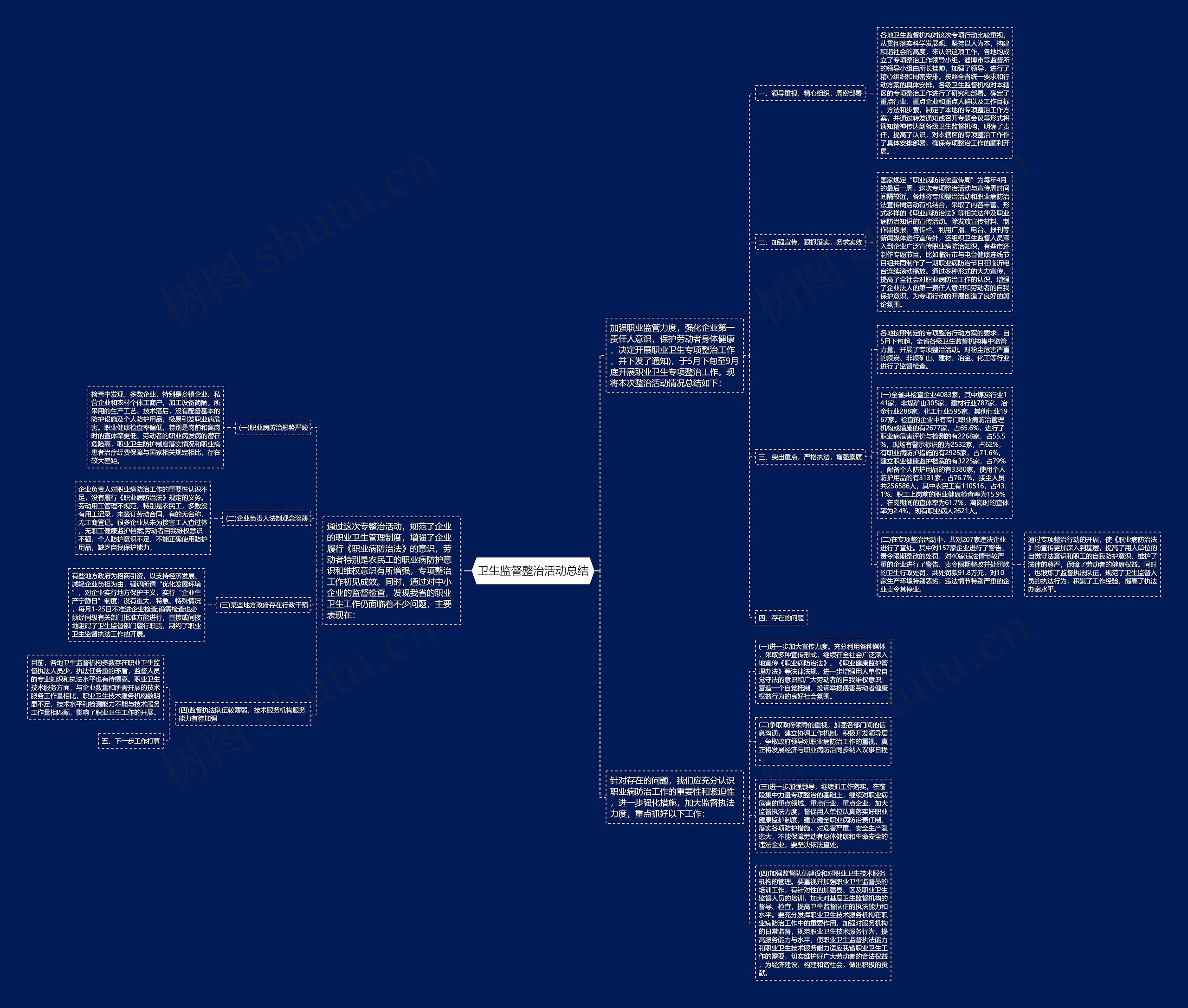 卫生监督整治活动总结思维导图