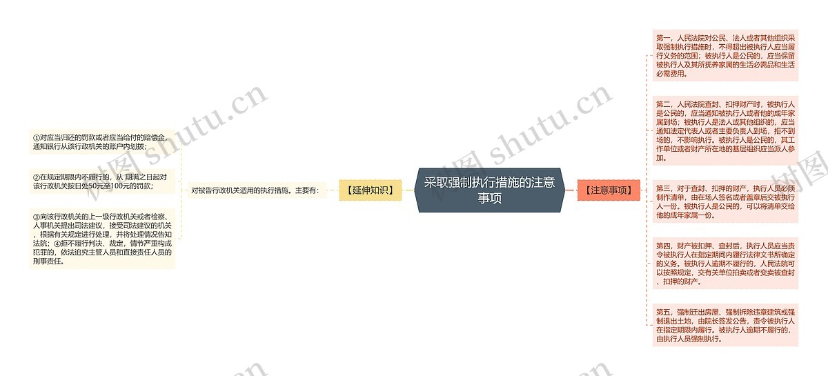 采取强制执行措施的注意事项思维导图_编号p9063409-TreeMind树图