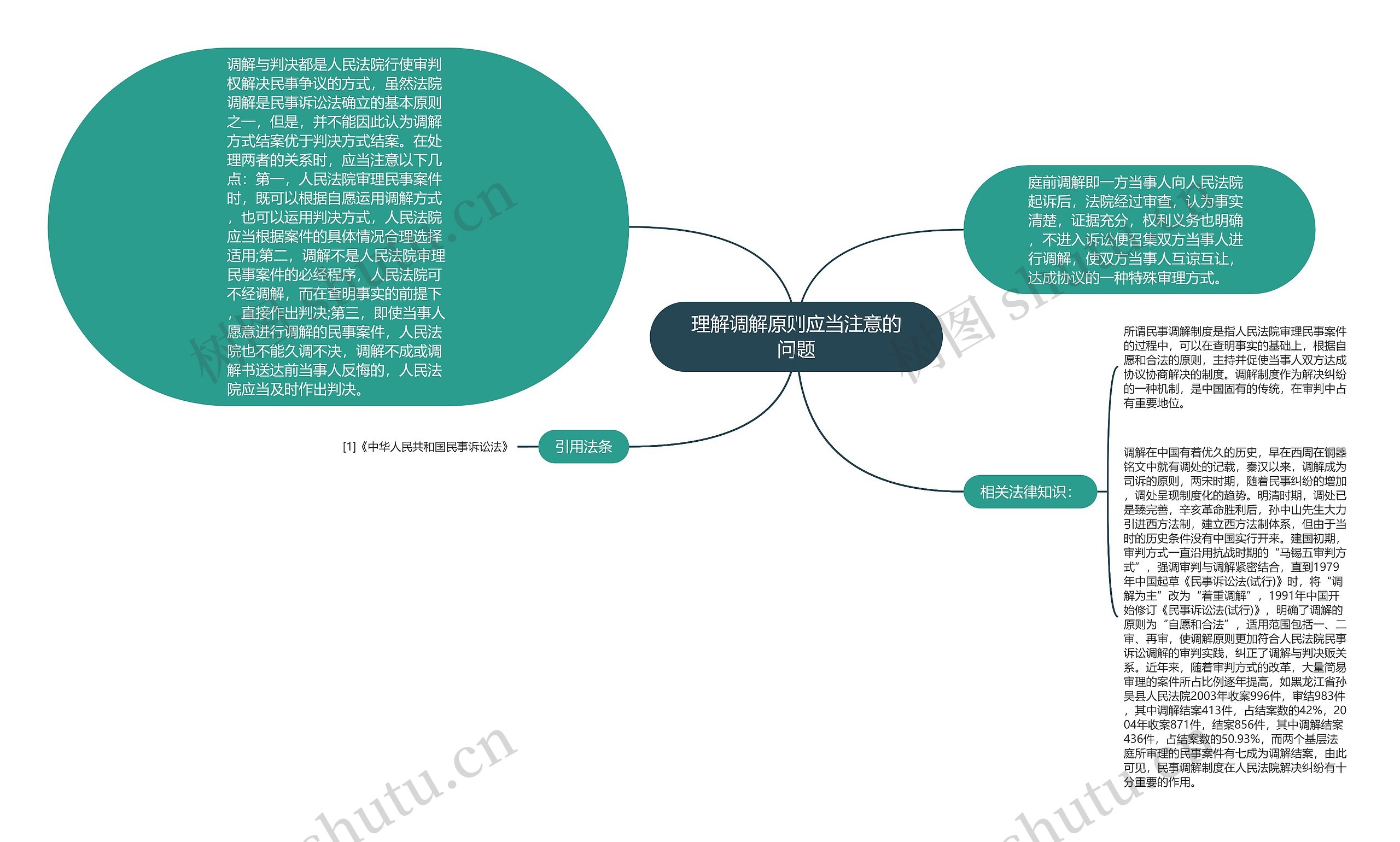 理解调解原则应当注意的问题思维导图