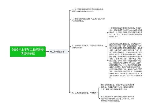 2009年上半年工业经济专项目标总结