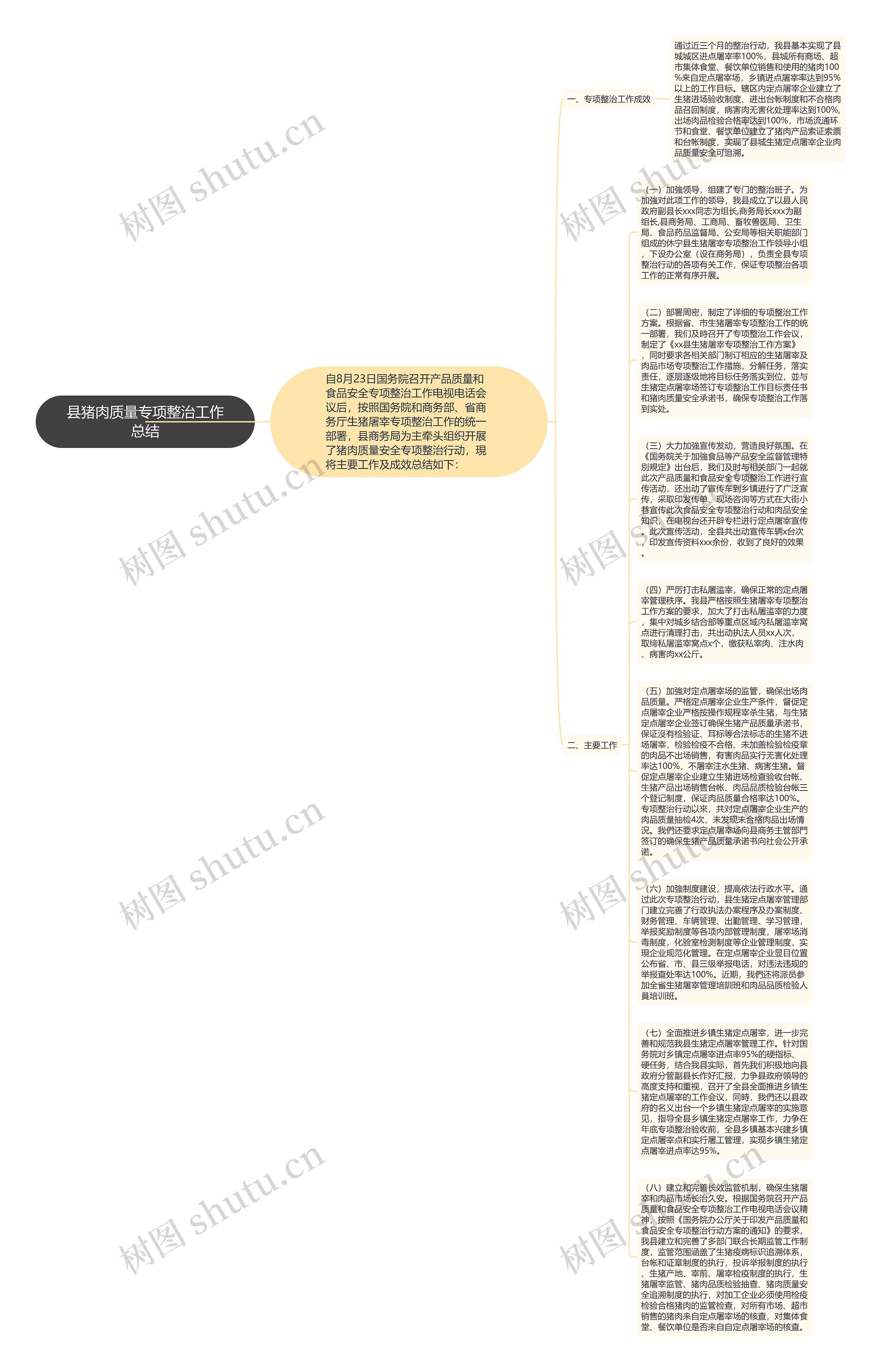 县猪肉质量专项整治工作总结思维导图