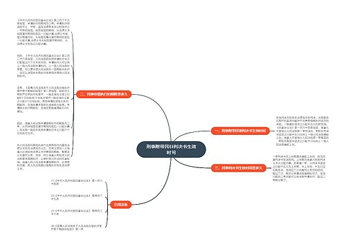 刑事附带民事判决书生效时间