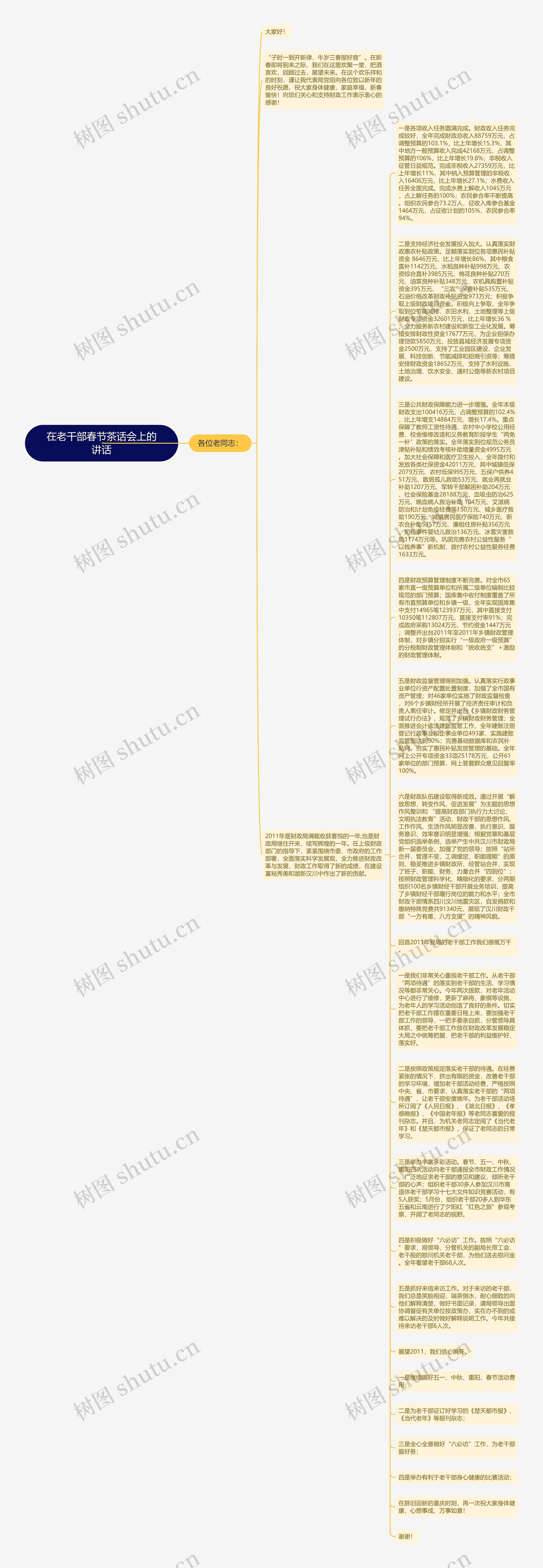 在老干部春节茶话会上的讲话思维导图