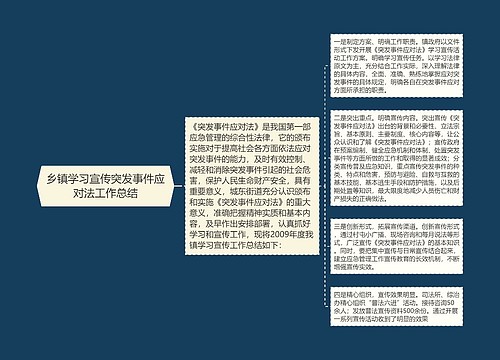 乡镇学习宣传突发事件应对法工作总结