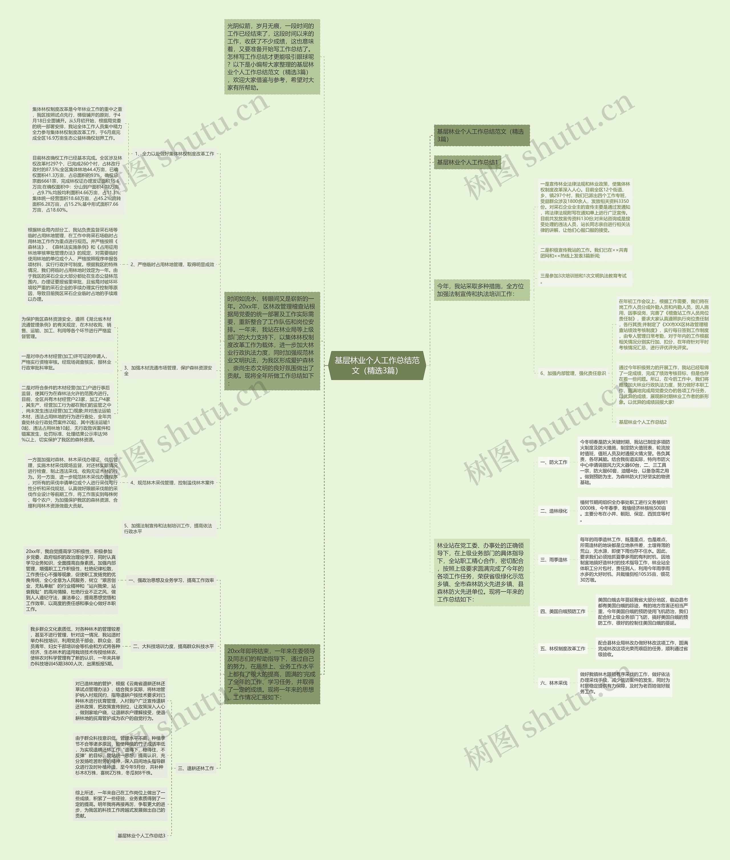 基层林业个人工作总结范文（精选3篇）思维导图