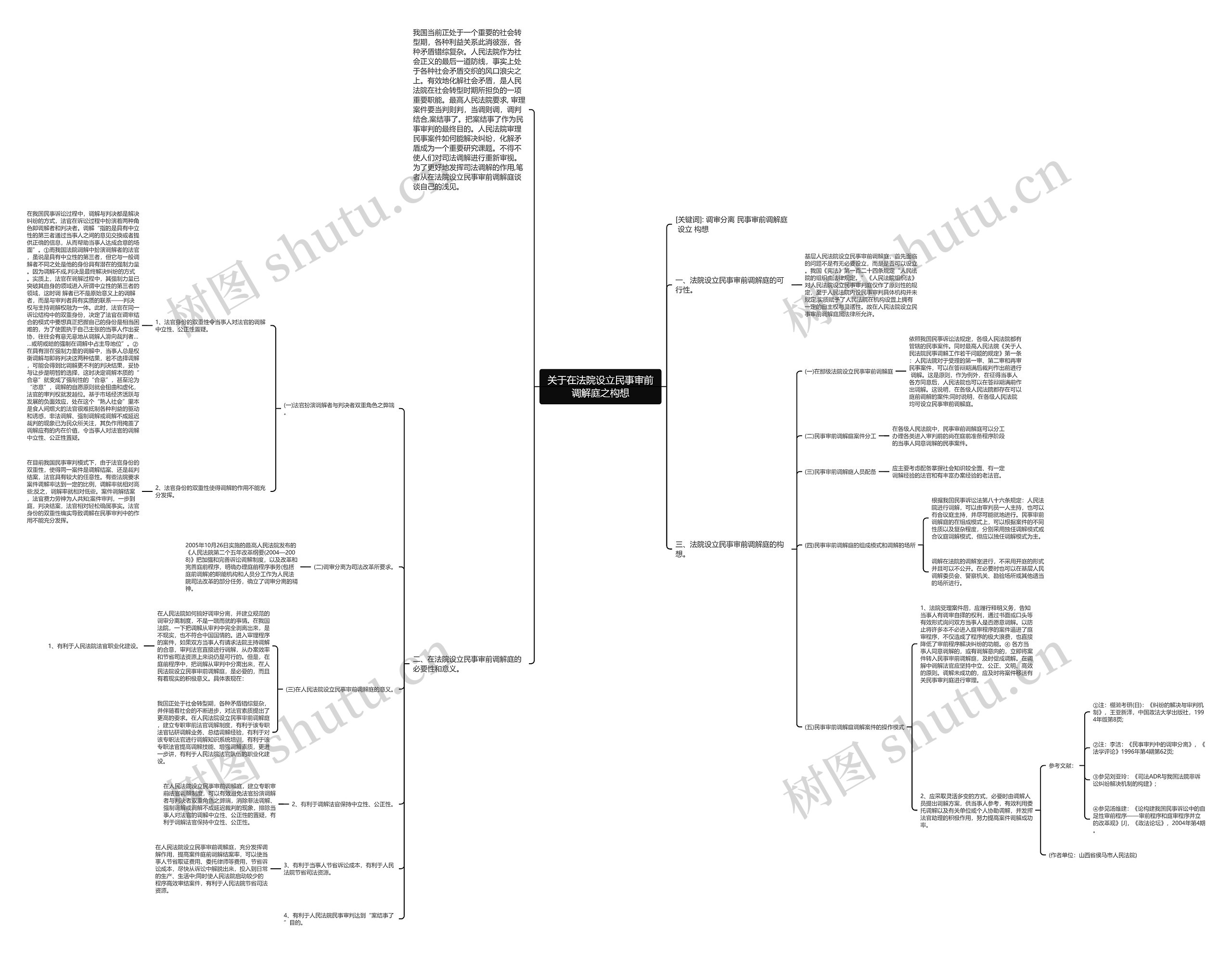 关于在法院设立民事审前调解庭之构想 关于在法院设立民事审前调解庭之构想