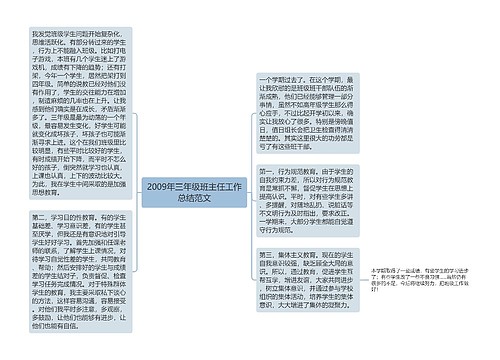 2009年三年级班主任工作总结范文