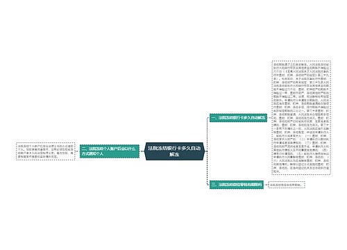 法院冻结银行卡多久自动解冻