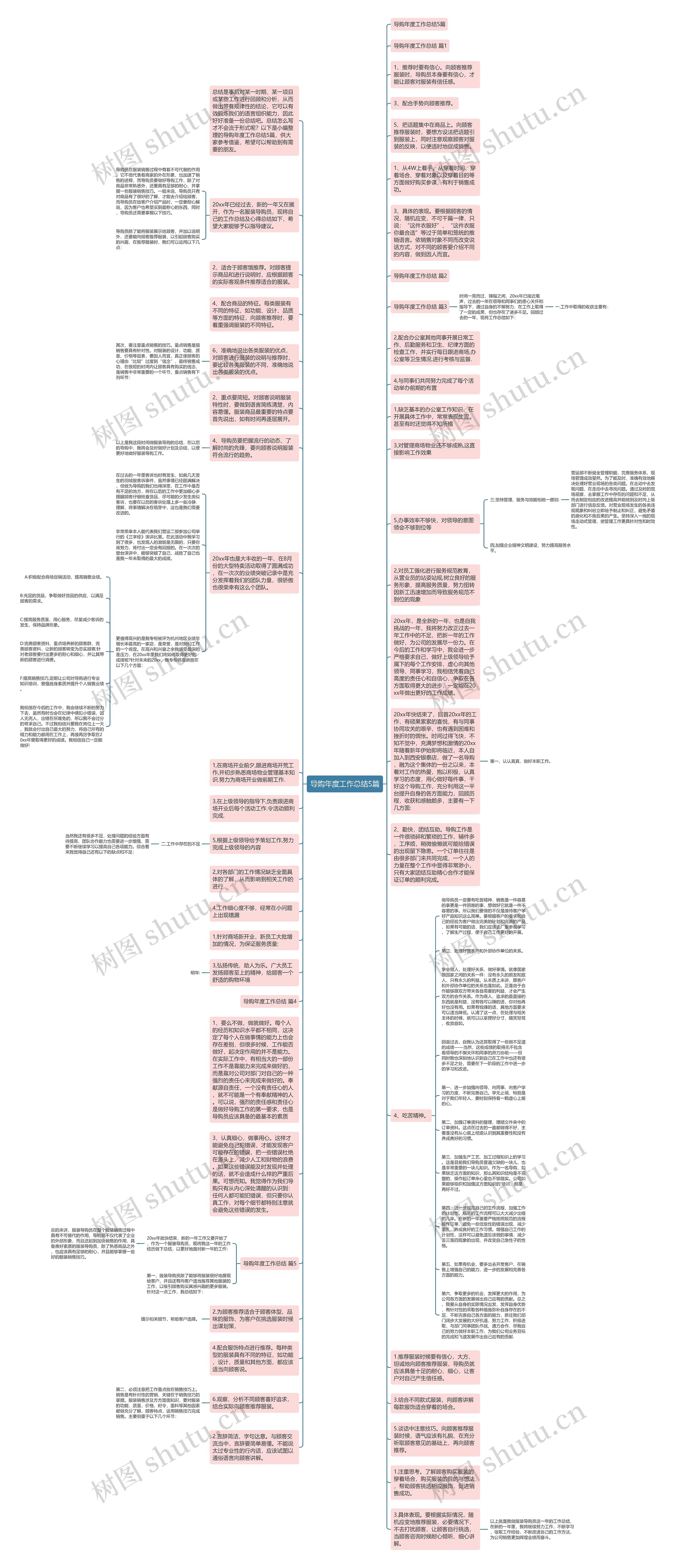 导购年度工作总结5篇思维导图