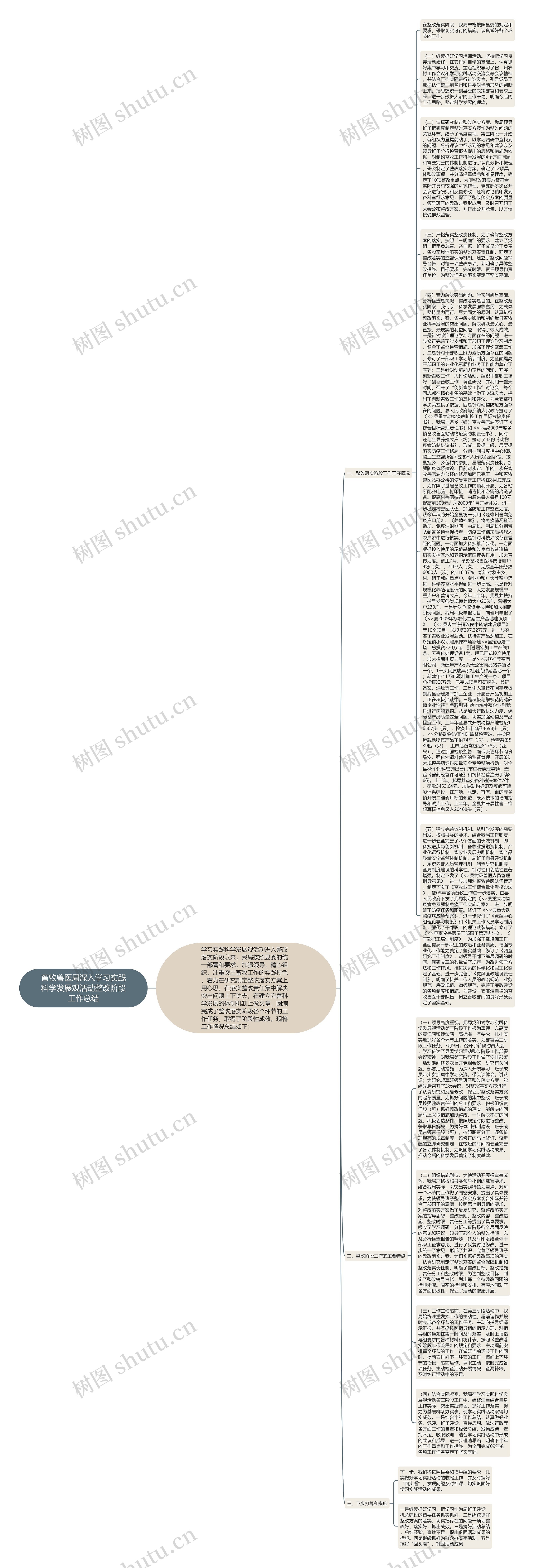 畜牧兽医局深入学习实践科学发展观活动整改阶段工作总结思维导图