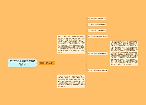 2012年县供销社工作总结的报告