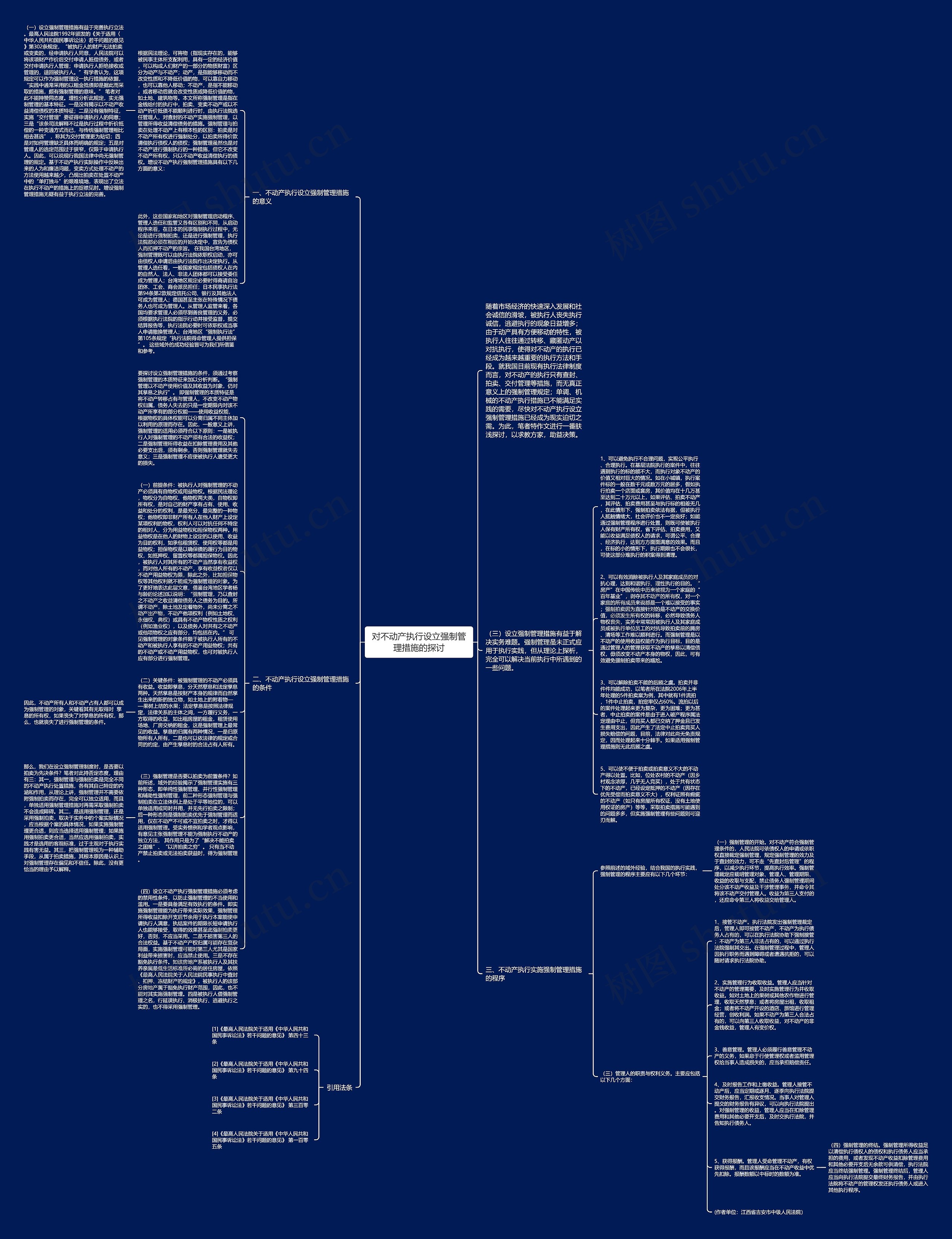 对不动产执行设立强制管理措施的探讨思维导图