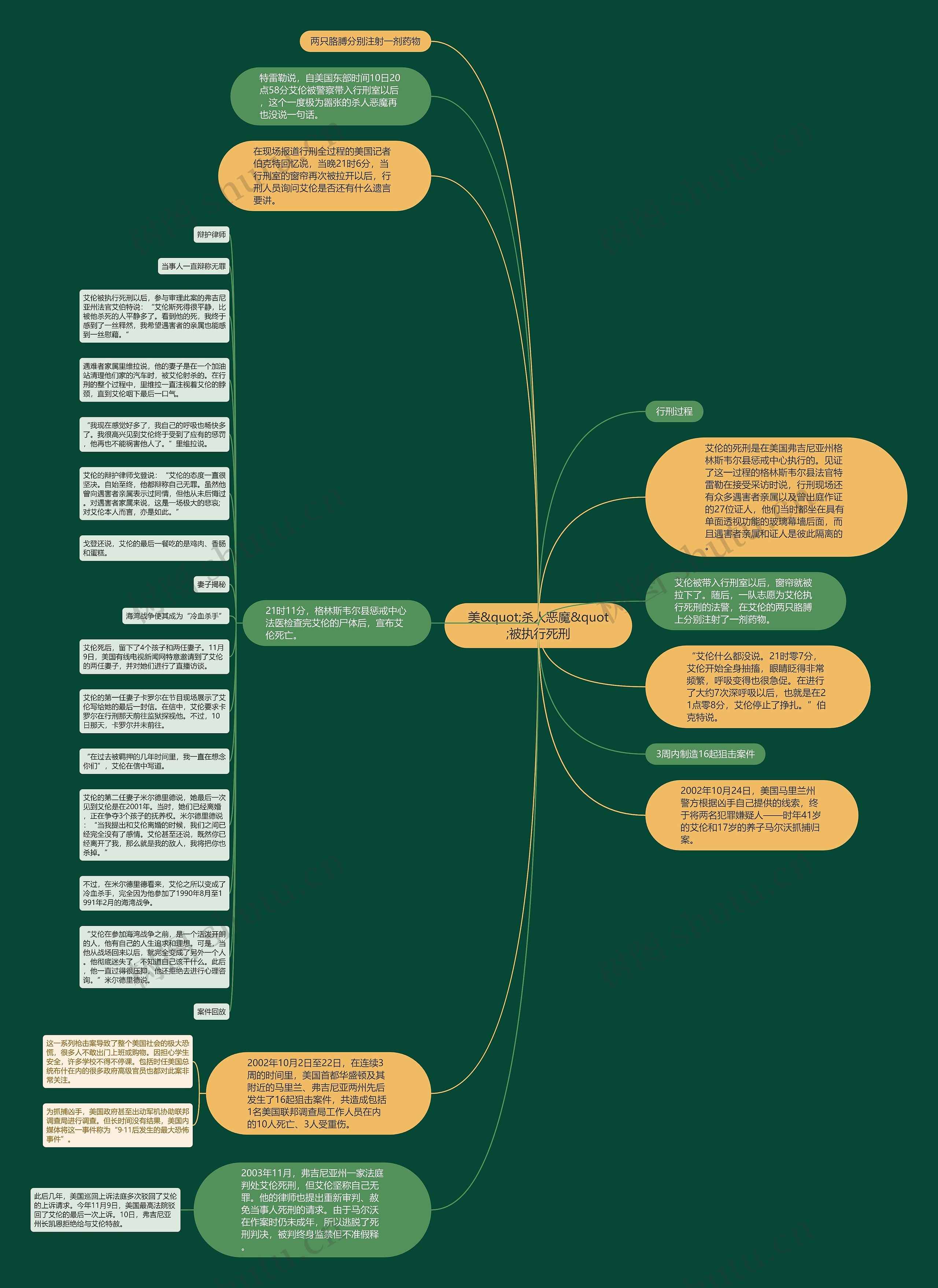 美&quot;杀人恶魔&quot;被执行死刑思维导图
