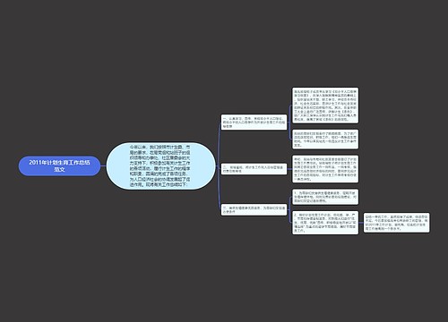 2011年计划生育工作总结范文