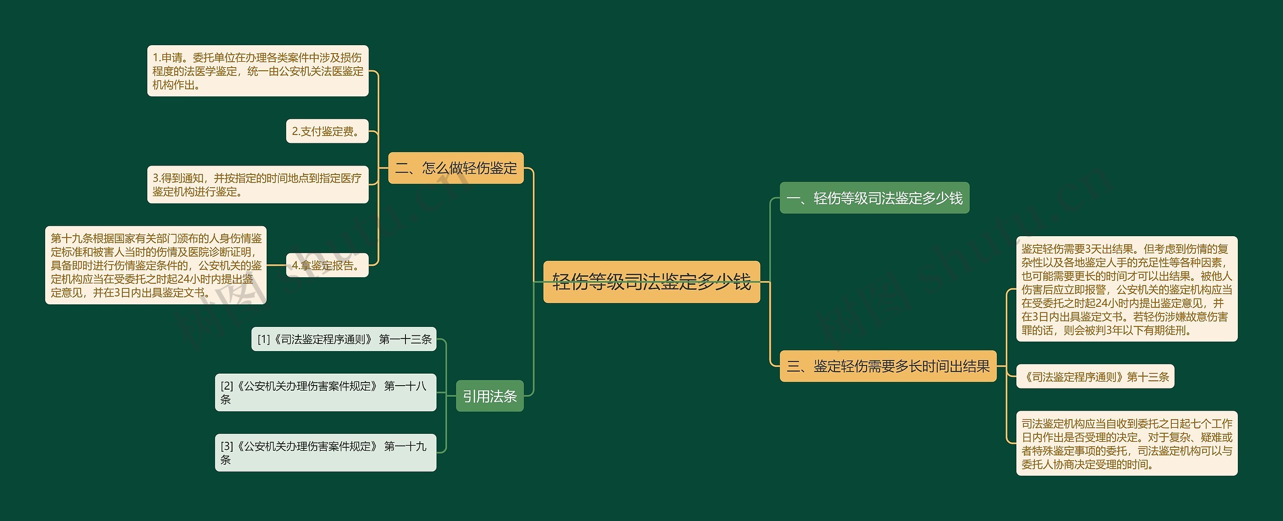 轻伤等级司法鉴定多少钱思维导图