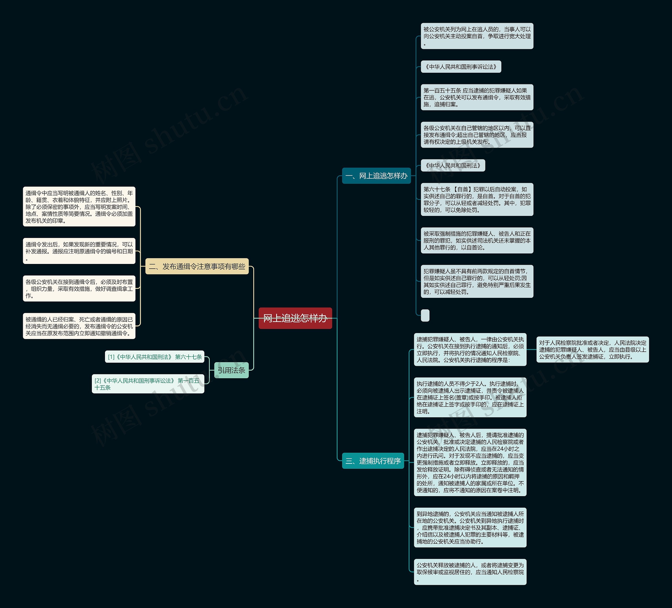网上追逃怎样办思维导图