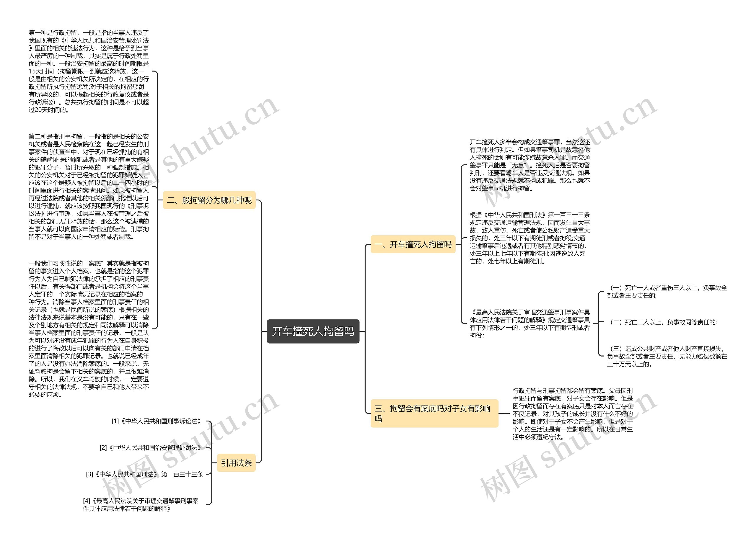 开车撞死人拘留吗思维导图