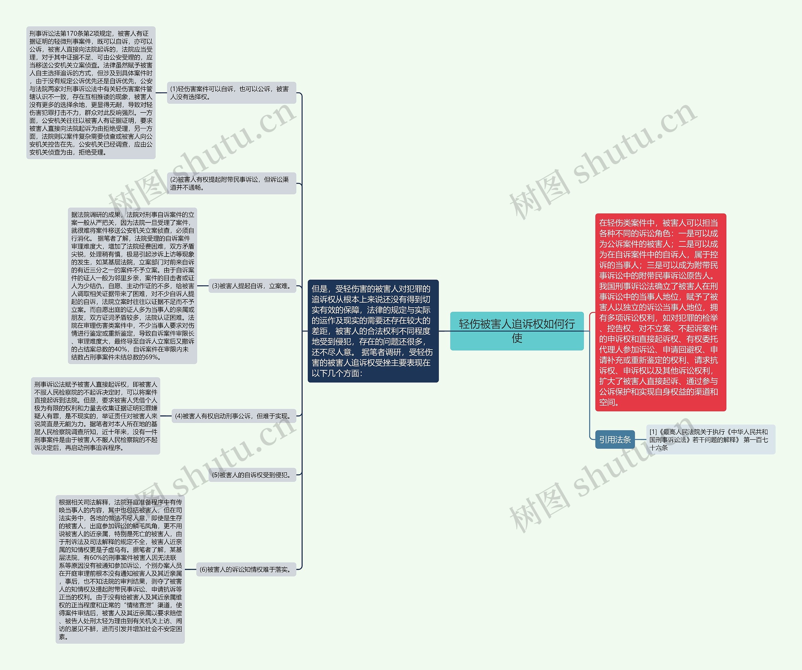 轻伤被害人追诉权如何行使思维导图
