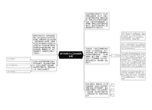 2011年终个人工作总结开头语