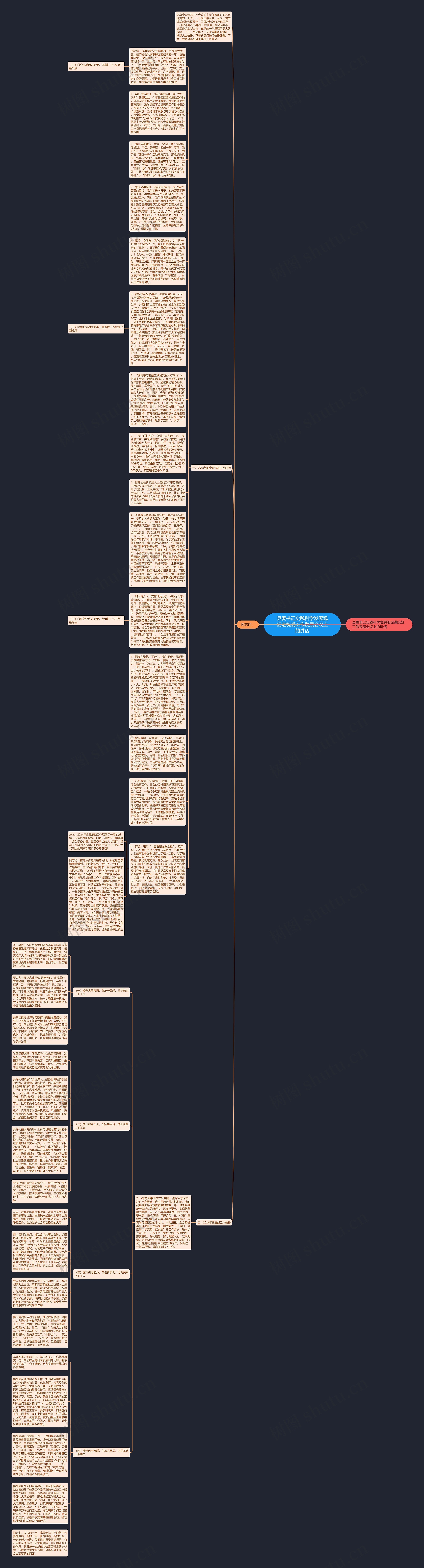 县委书记实践科学发展观促进统战工作发展会议上的讲话思维导图