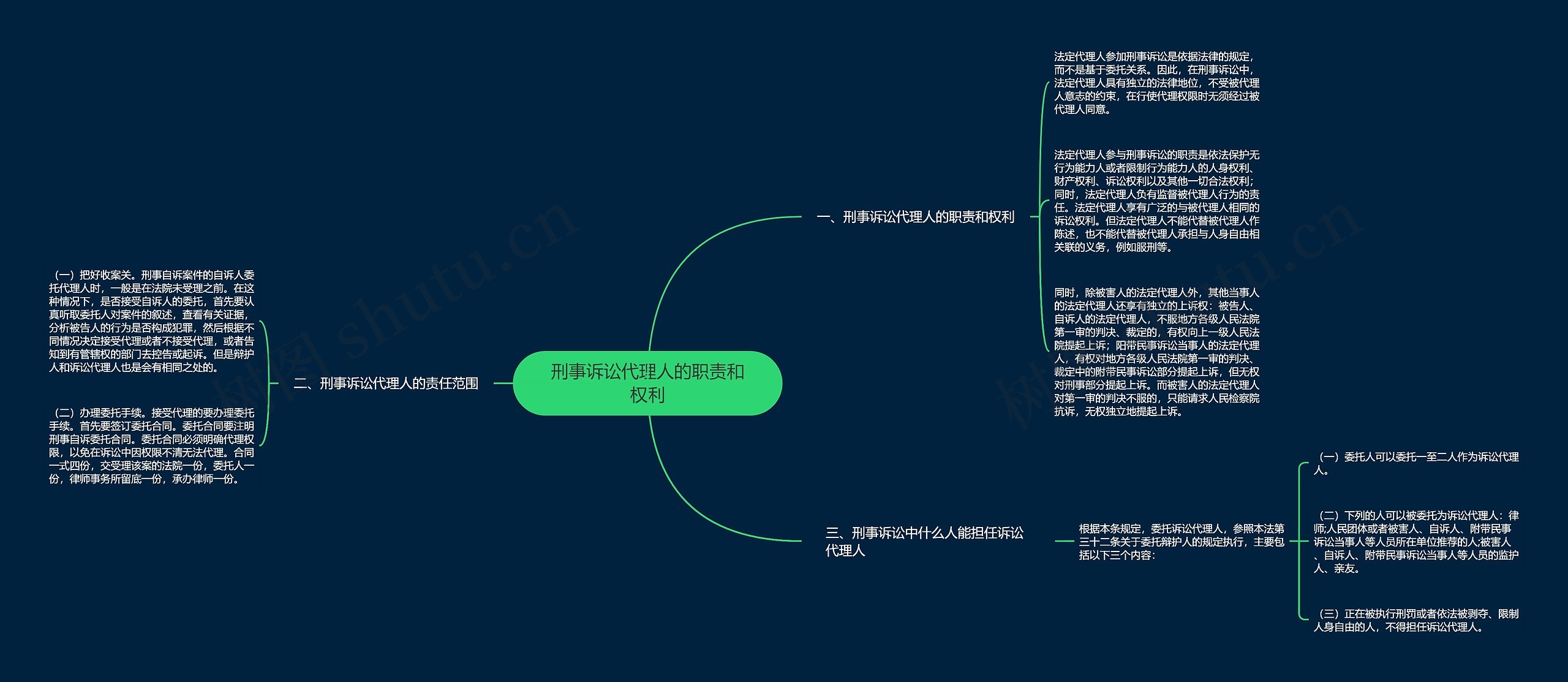 刑事诉讼代理人的职责和权利