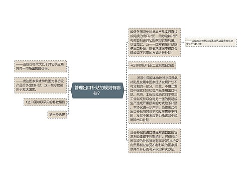 管理出口补贴的规则有哪些？